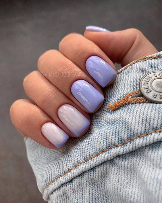 Kwadratowe paznokcie french