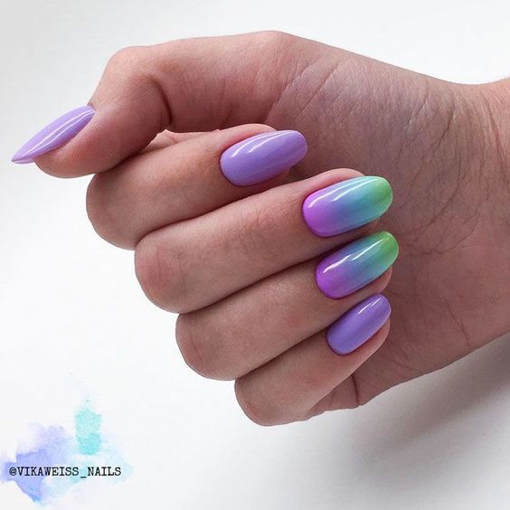 Kolorowe paznokcie z ombre