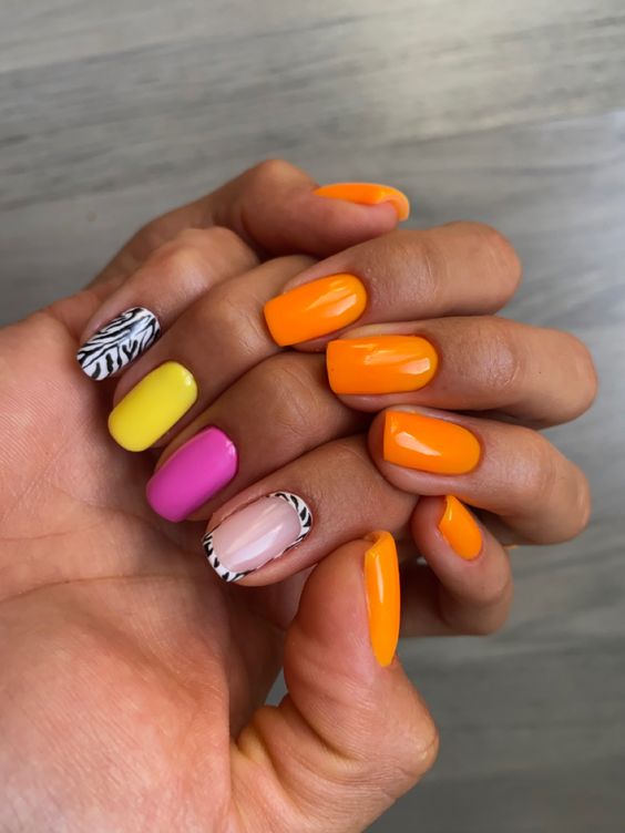 Propozycje na pomarańczowe paznokcie