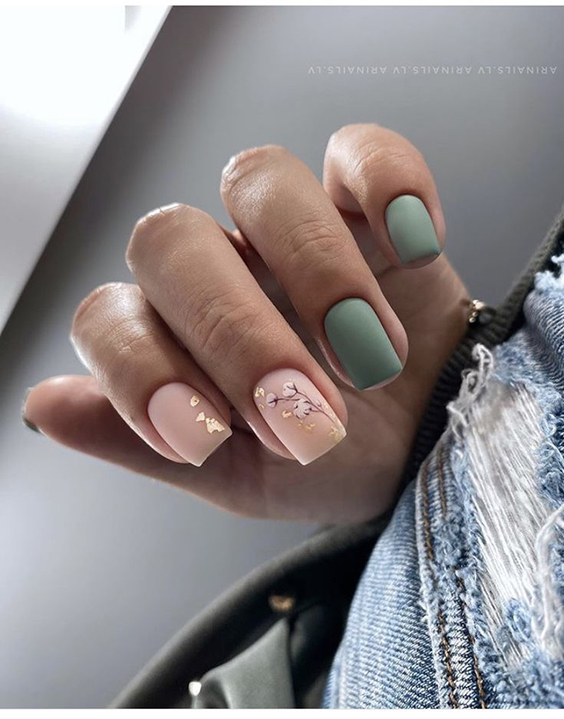 Matowe jesienne paznokcie