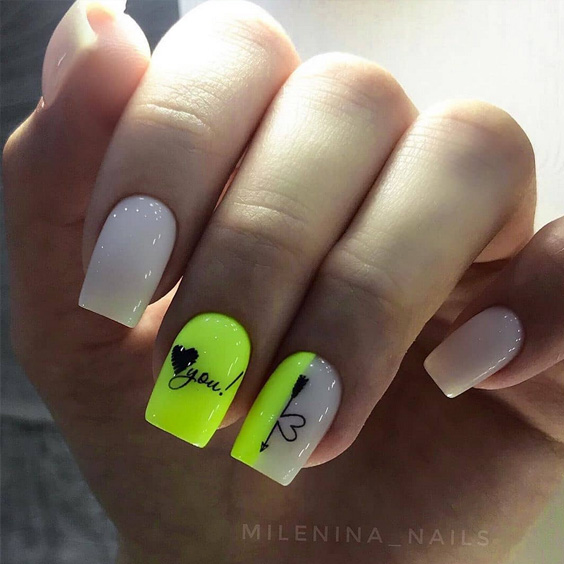 Neonowe paznokcie w kolorze limonkowym