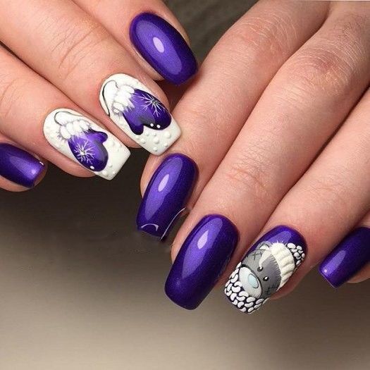 Fioletowe paznokcie na święta